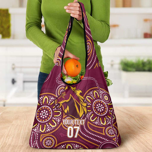 Brisbane Rugby NRL Custom Indigenous Grocery Bag The Mighty Broncos - Aussie Hoodie