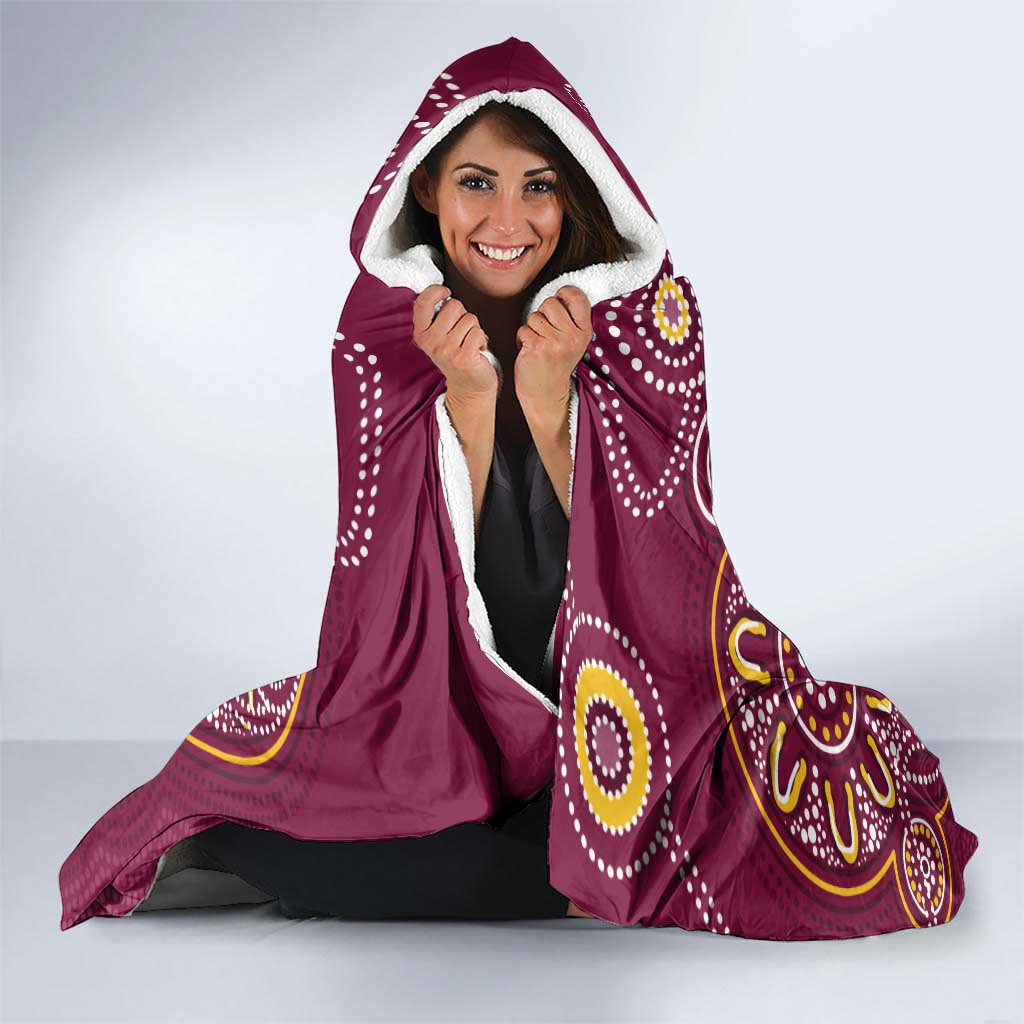 Brisbane Rugby NRL Custom Indigenous Hooded Blanket The Mighty Broncos - Aussie Hoodie