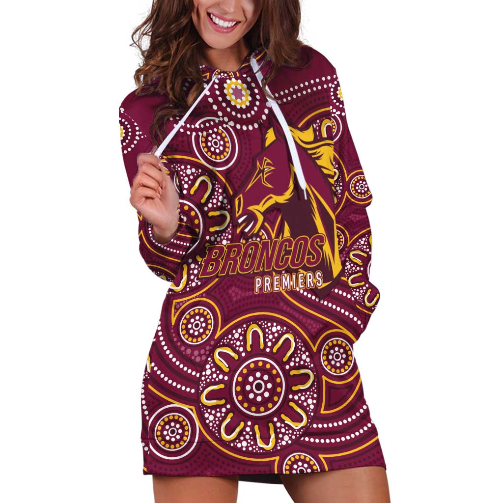 Brisbane Rugby NRL Custom Indigenous Hoodie Dress The Mighty Broncos - Aussie Hoodie