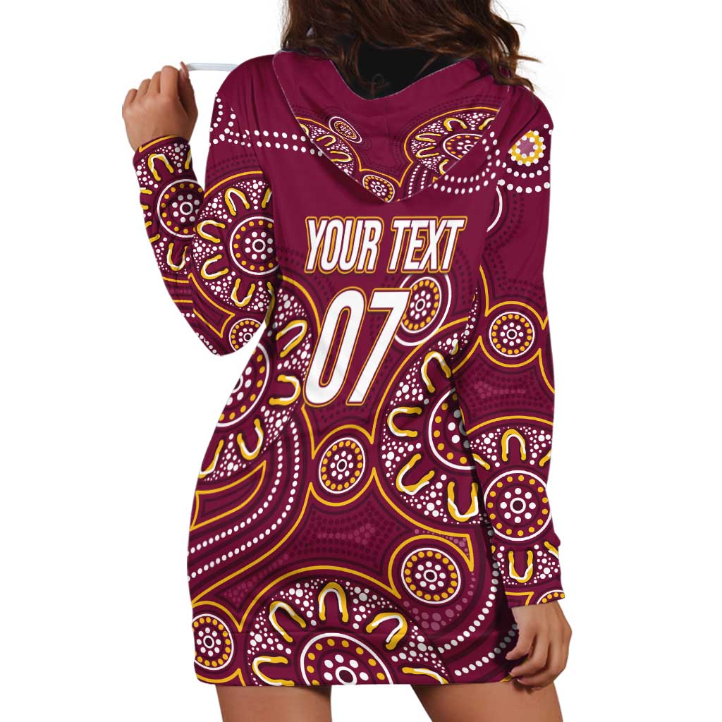 Brisbane Rugby NRL Custom Indigenous Hoodie Dress The Mighty Broncos - Aussie Hoodie