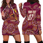 Brisbane Rugby NRL Custom Indigenous Hoodie Dress The Mighty Broncos - Aussie Hoodie