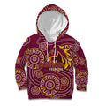 Brisbane Rugby NRL Custom Indigenous Kid Hoodie The Mighty Broncos - Aussie Hoodie