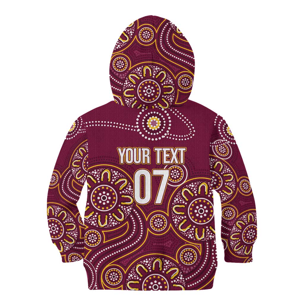 Brisbane Rugby NRL Custom Indigenous Kid Hoodie The Mighty Broncos - Aussie Hoodie
