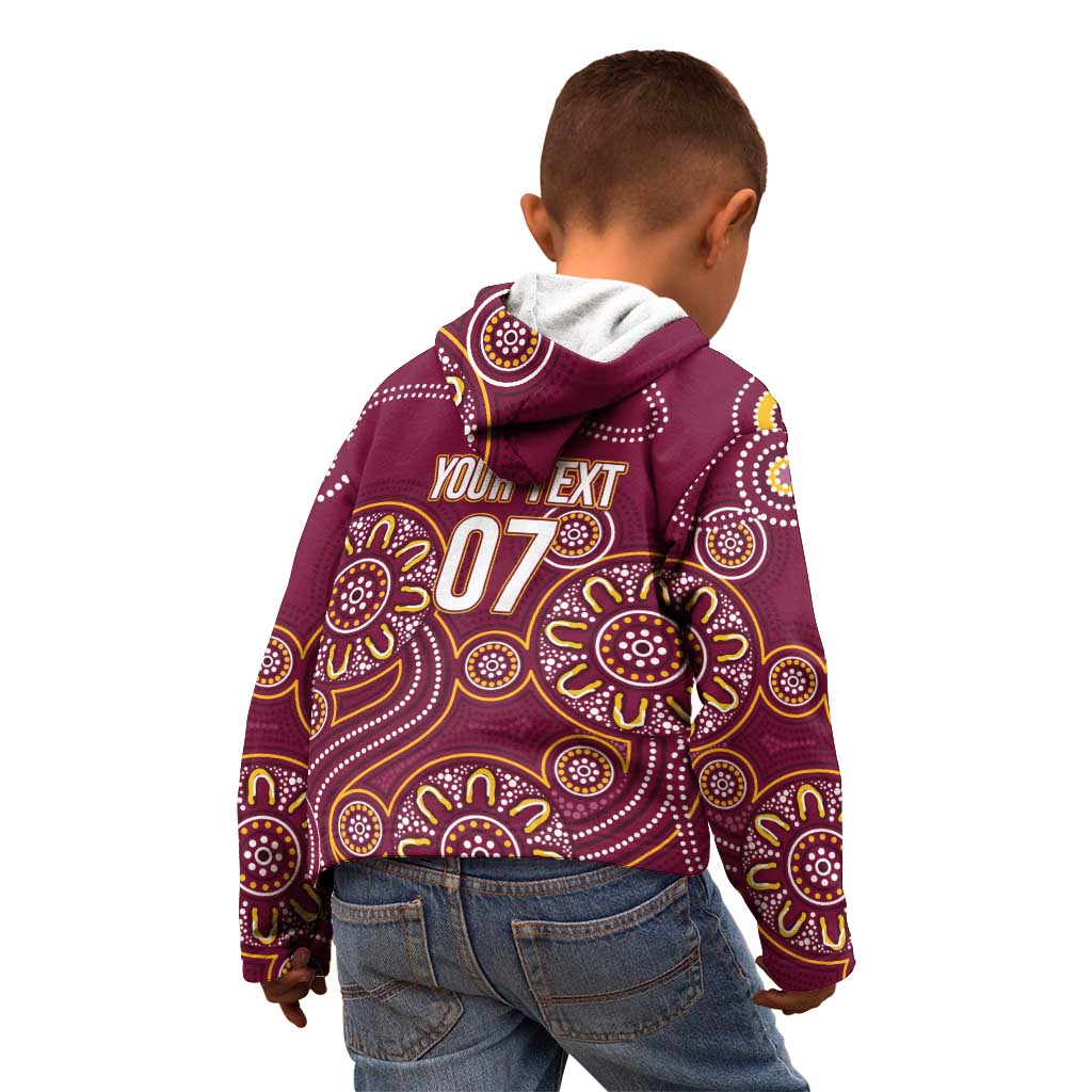 Brisbane Rugby NRL Custom Indigenous Kid Hoodie The Mighty Broncos - Aussie Hoodie