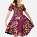 Brisbane Rugby NRL Custom Indigenous Kid Short Sleeve Dress The Mighty Broncos - Aussie Hoodie