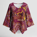 Brisbane Rugby NRL Custom Indigenous Kimono Sleeve Blouse The Mighty Broncos - Aussie Hoodie