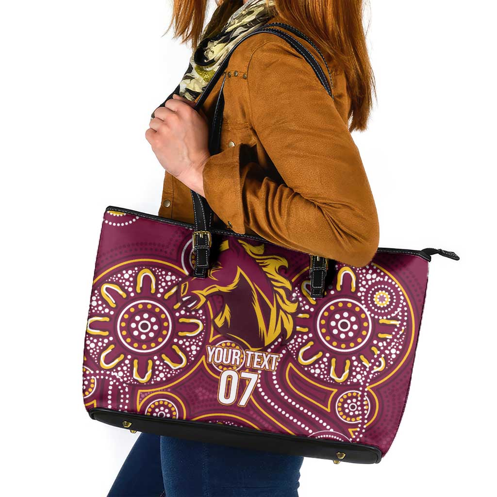 Brisbane Rugby NRL Custom Indigenous Leather Tote Bag The Mighty Broncos - Aussie Hoodie