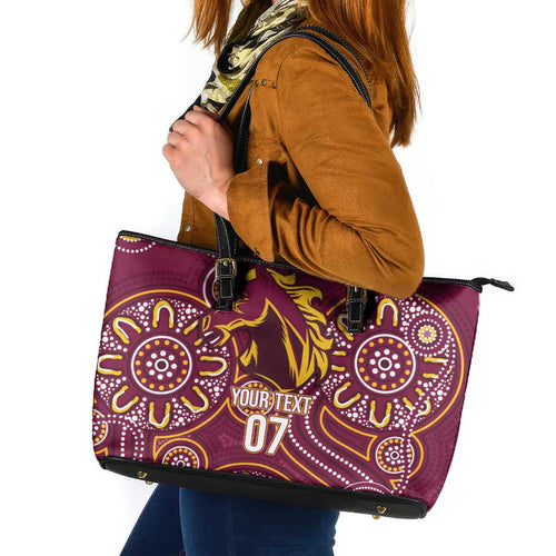 Brisbane Rugby NRL Custom Indigenous Leather Tote Bag The Mighty Broncos - Aussie Hoodie