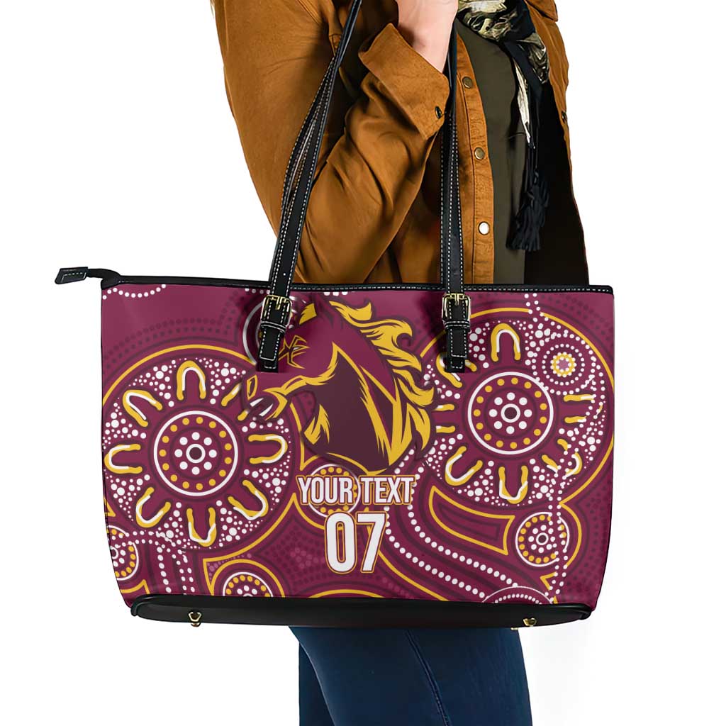 Brisbane Rugby NRL Custom Indigenous Leather Tote Bag The Mighty Broncos - Aussie Hoodie