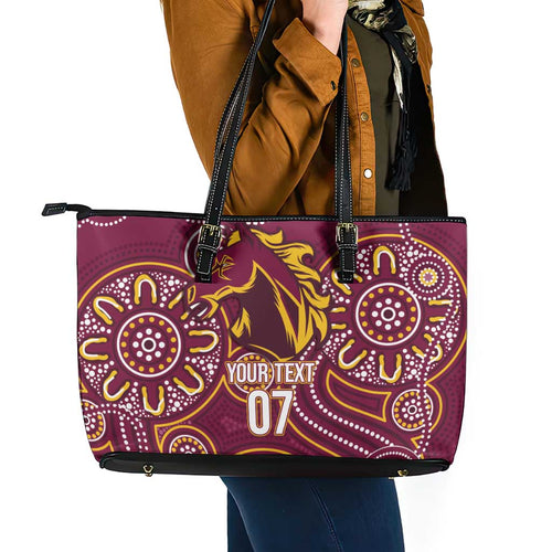 Brisbane Rugby NRL Custom Indigenous Leather Tote Bag The Mighty Broncos - Aussie Hoodie