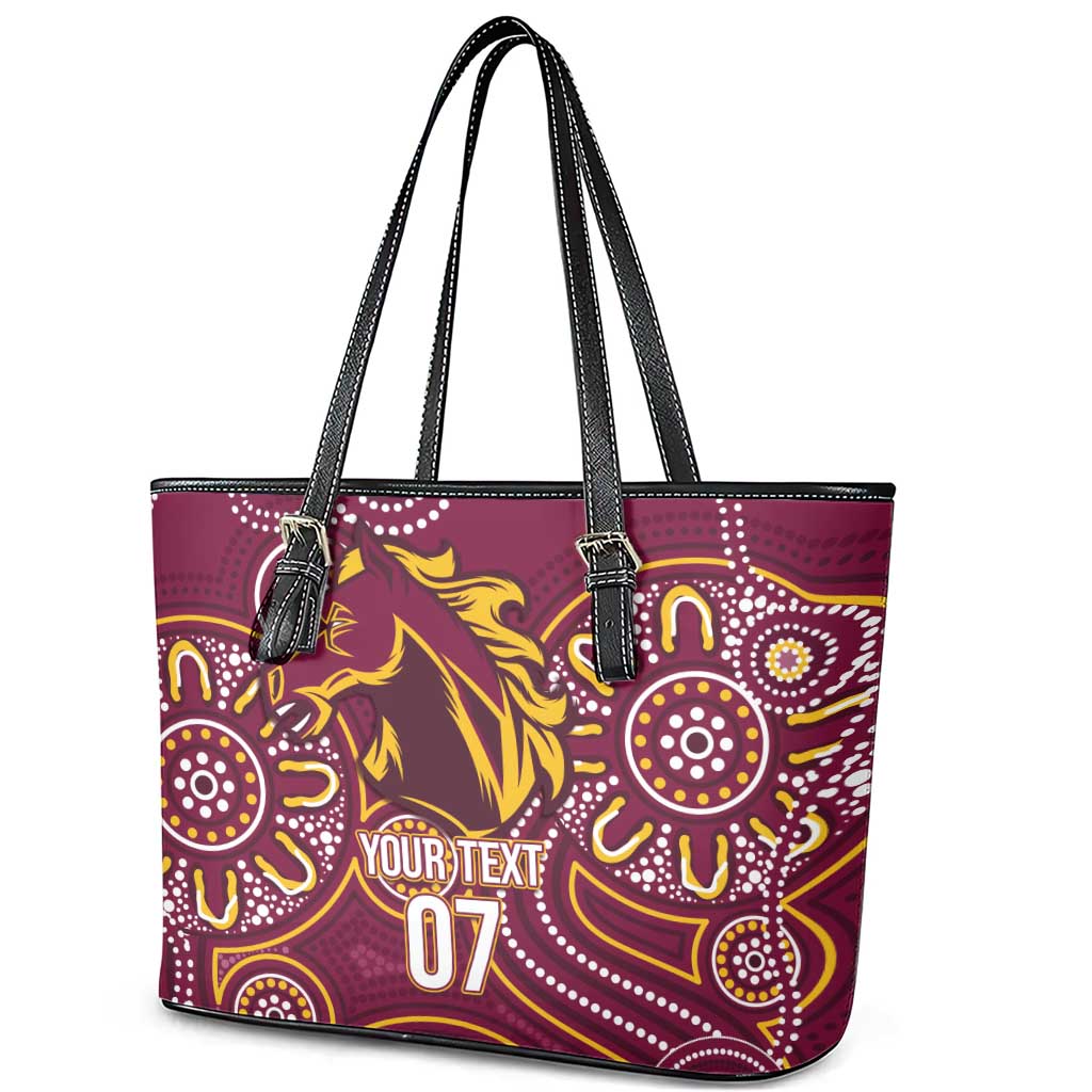 Brisbane Rugby NRL Custom Indigenous Leather Tote Bag The Mighty Broncos - Aussie Hoodie