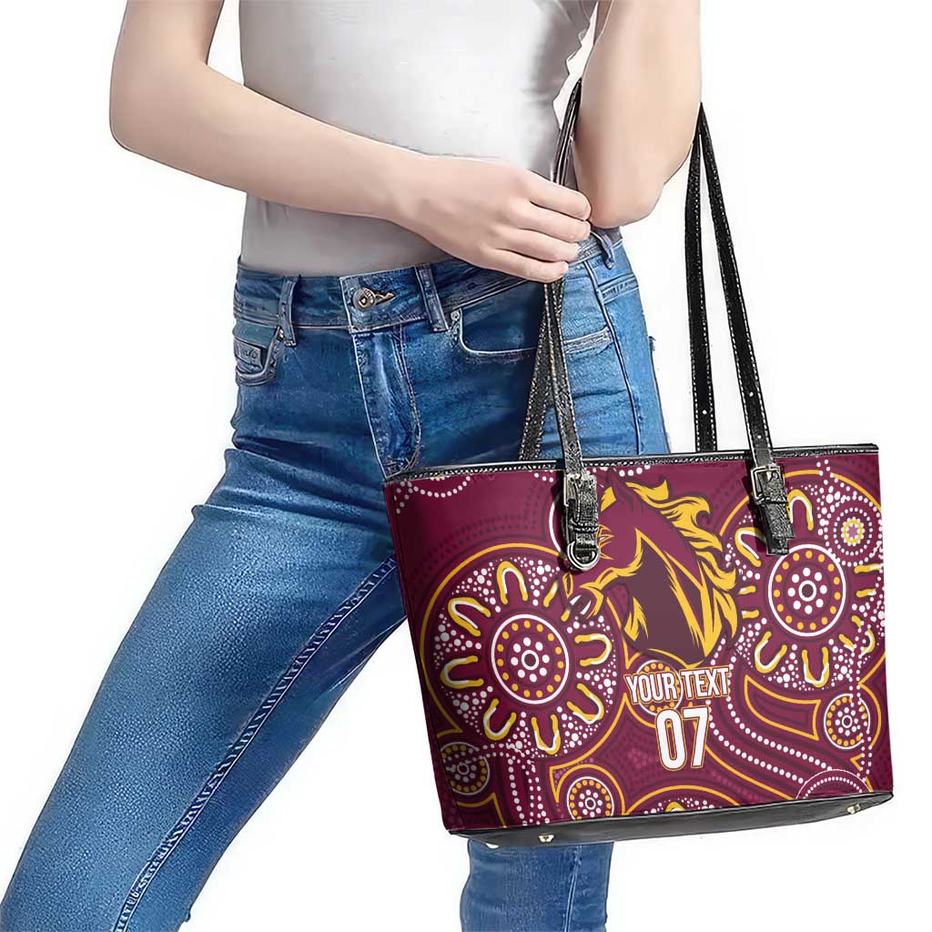 Brisbane Rugby NRL Custom Indigenous Leather Tote Bag The Mighty Broncos - Aussie Hoodie