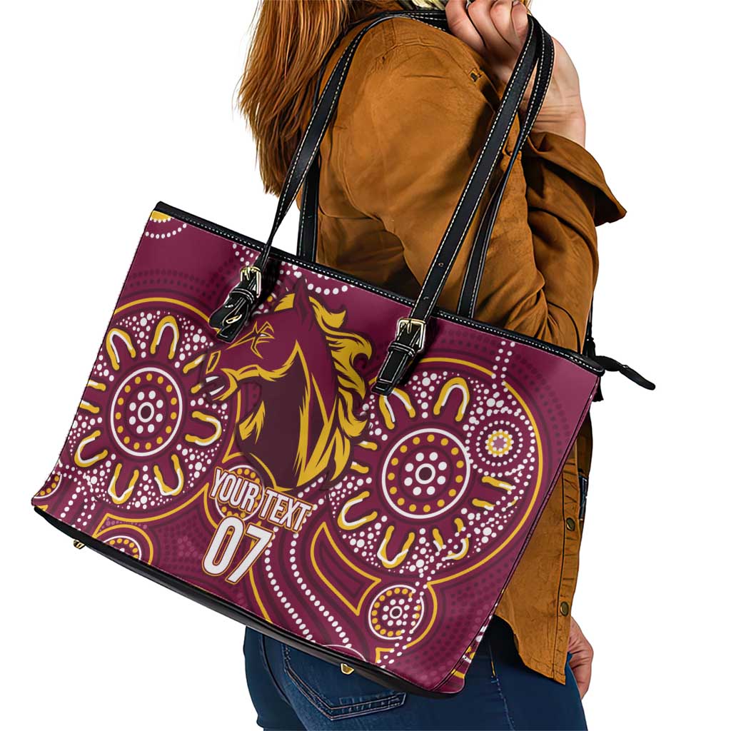 Brisbane Rugby NRL Custom Indigenous Leather Tote Bag The Mighty Broncos - Aussie Hoodie