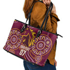 Brisbane Rugby NRL Custom Indigenous Leather Tote Bag The Mighty Broncos - Aussie Hoodie
