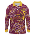 Brisbane Rugby NRL Custom Indigenous Long Sleeve Polo Shirt The Mighty Broncos - Aussie Hoodie