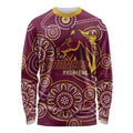 Brisbane Rugby NRL Custom Indigenous Long Sleeve Shirt The Mighty Broncos - Aussie Hoodie