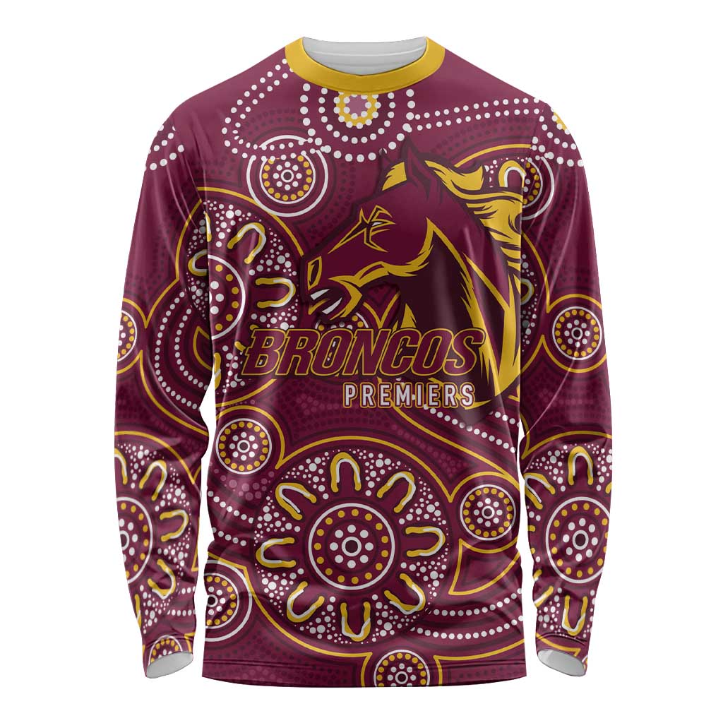 Brisbane Rugby NRL Custom Indigenous Long Sleeve Shirt The Mighty Broncos - Aussie Hoodie