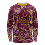 Brisbane Rugby NRL Custom Indigenous Long Sleeve Shirt The Mighty Broncos - Aussie Hoodie