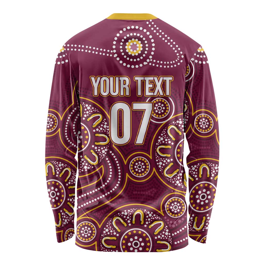 Brisbane Rugby NRL Custom Indigenous Long Sleeve Shirt The Mighty Broncos - Aussie Hoodie