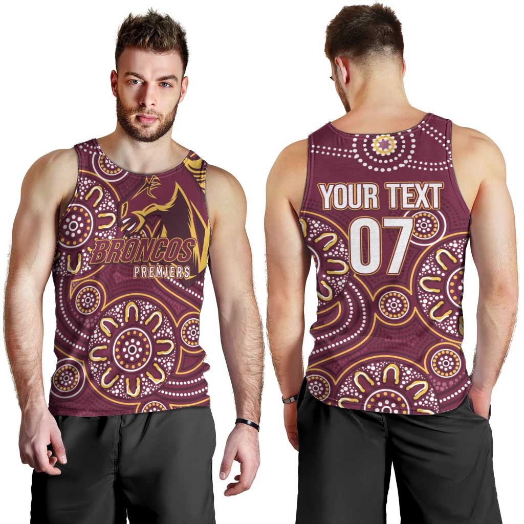 Brisbane Rugby NRL Custom Indigenous Men Tank Top The Mighty Broncos - Aussie Hoodie