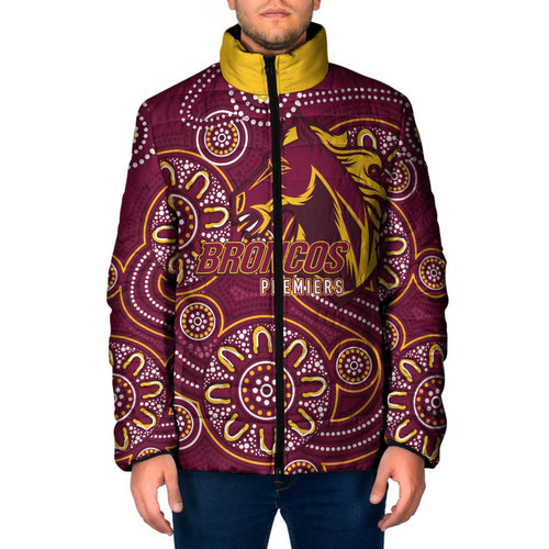 Brisbane Rugby NRL Custom Indigenous Padded Jacket The Mighty Broncos - Aussie Hoodie