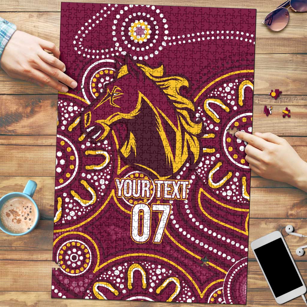Brisbane Rugby NRL Custom Indigenous Puzzle The Mighty Broncos - Aussie Hoodie
