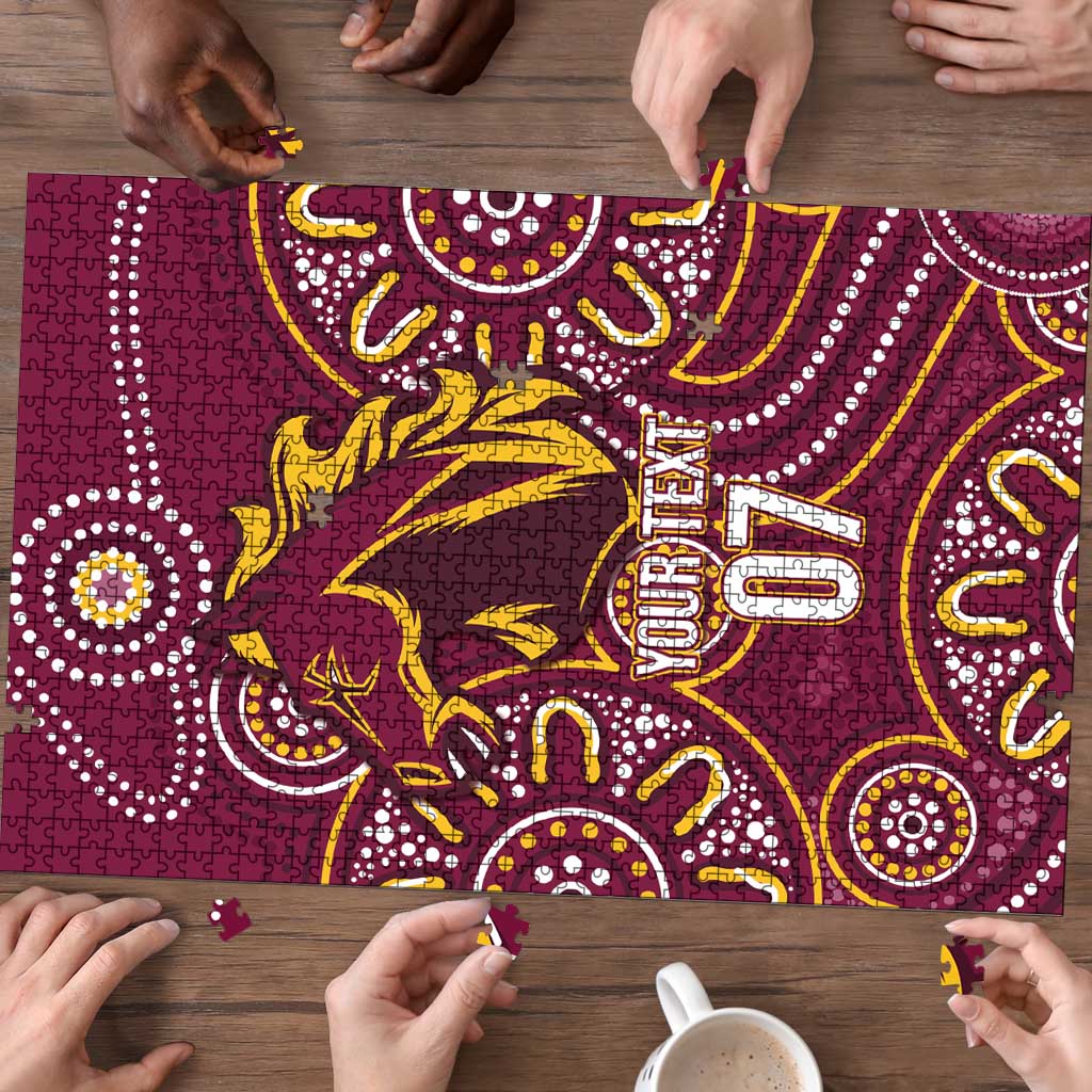 Brisbane Rugby NRL Custom Indigenous Puzzle The Mighty Broncos - Aussie Hoodie