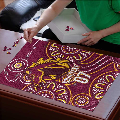 Brisbane Rugby NRL Custom Indigenous Puzzle The Mighty Broncos - Aussie Hoodie