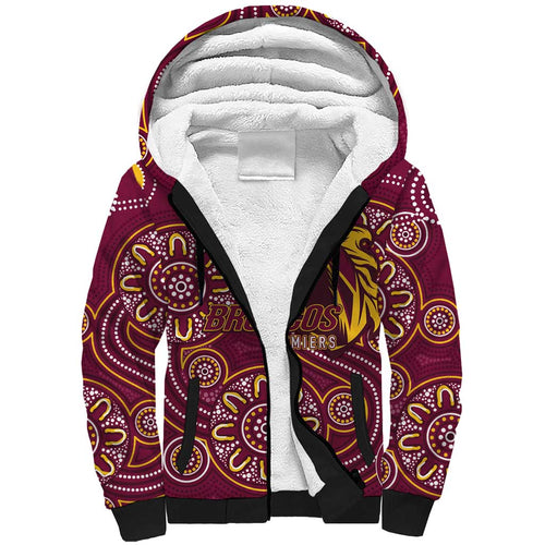 Brisbane Rugby NRL Custom Indigenous Sherpa Hoodie The Mighty Broncos - Aussie Hoodie