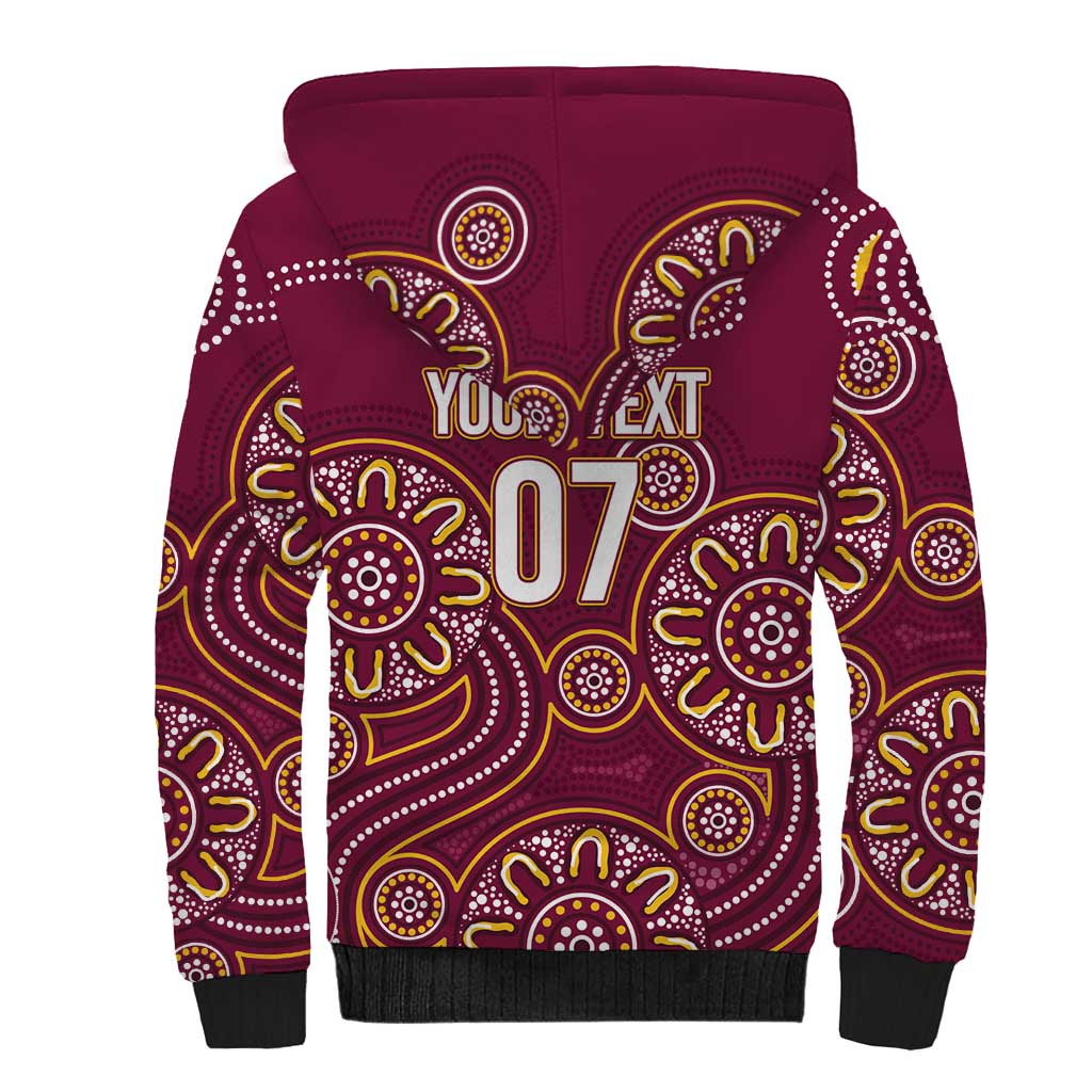 Brisbane Rugby NRL Custom Indigenous Sherpa Hoodie The Mighty Broncos - Aussie Hoodie