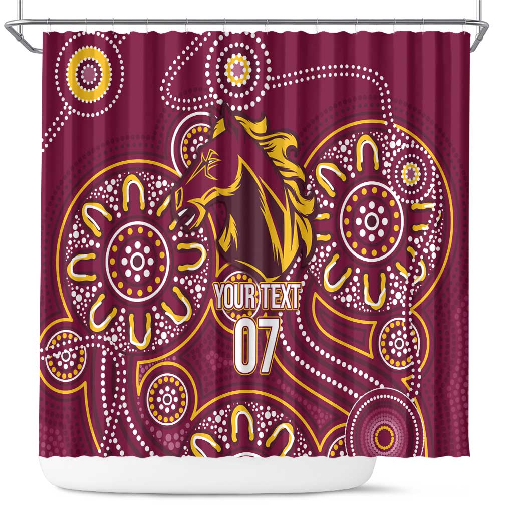 Brisbane Rugby NRL Custom Indigenous Shower Curtain The Mighty Broncos - Aussie Hoodie