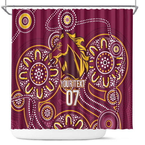 Brisbane Rugby NRL Custom Indigenous Shower Curtain The Mighty Broncos - Aussie Hoodie