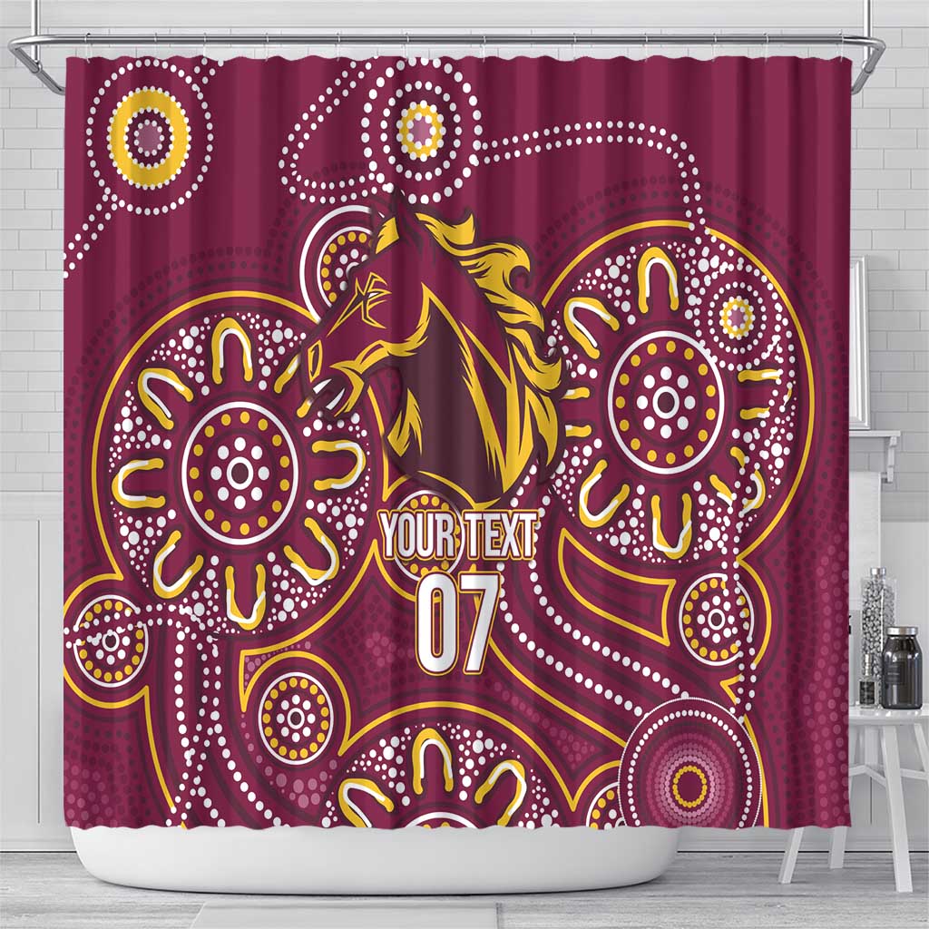 Brisbane Rugby NRL Custom Indigenous Shower Curtain The Mighty Broncos - Aussie Hoodie