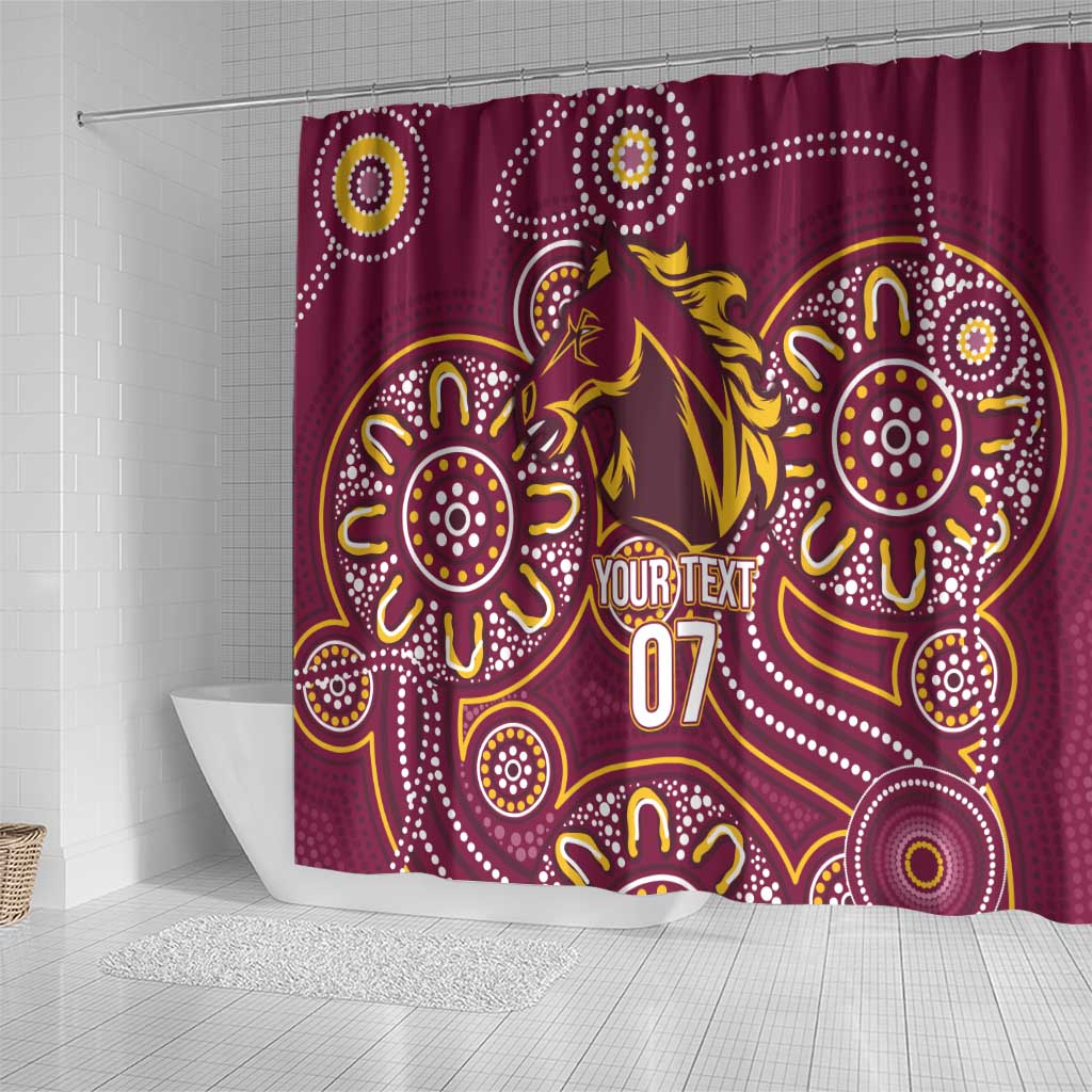 Brisbane Rugby NRL Custom Indigenous Shower Curtain The Mighty Broncos - Aussie Hoodie