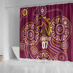 Brisbane Rugby NRL Custom Indigenous Shower Curtain The Mighty Broncos - Aussie Hoodie