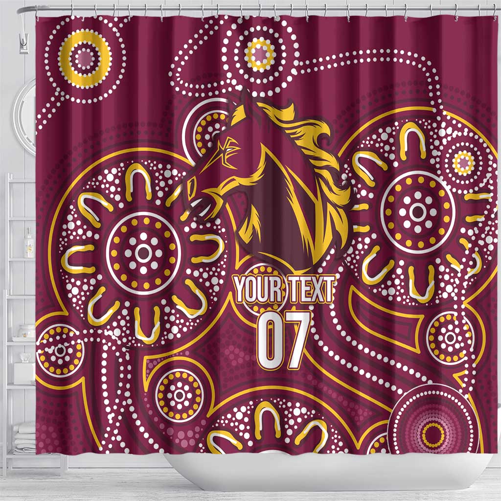 Brisbane Rugby NRL Custom Indigenous Shower Curtain The Mighty Broncos - Aussie Hoodie