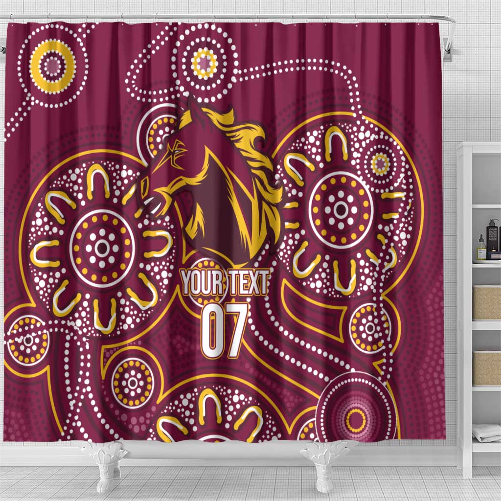 Brisbane Rugby NRL Custom Indigenous Shower Curtain The Mighty Broncos - Aussie Hoodie