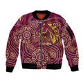 Brisbane Rugby NRL Custom Indigenous Sleeve Zip Bomber Jacket The Mighty Broncos - Aussie Hoodie
