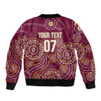 Brisbane Rugby NRL Custom Indigenous Sleeve Zip Bomber Jacket The Mighty Broncos - Aussie Hoodie