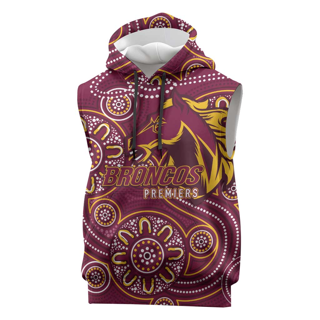 Brisbane Rugby NRL Custom Indigenous Sleeveless Hoodie The Mighty Broncos - Aussie Hoodie