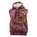 Brisbane Rugby NRL Custom Indigenous Sleeveless Hoodie The Mighty Broncos - Aussie Hoodie