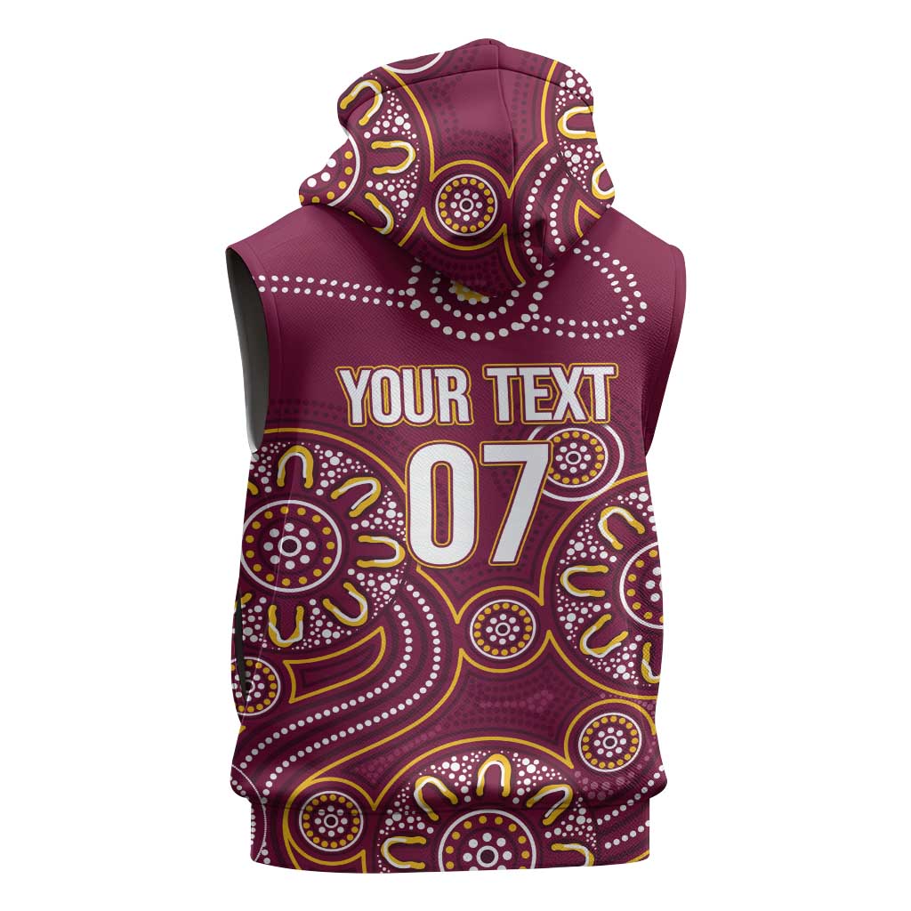 Brisbane Rugby NRL Custom Indigenous Sleeveless Hoodie The Mighty Broncos - Aussie Hoodie