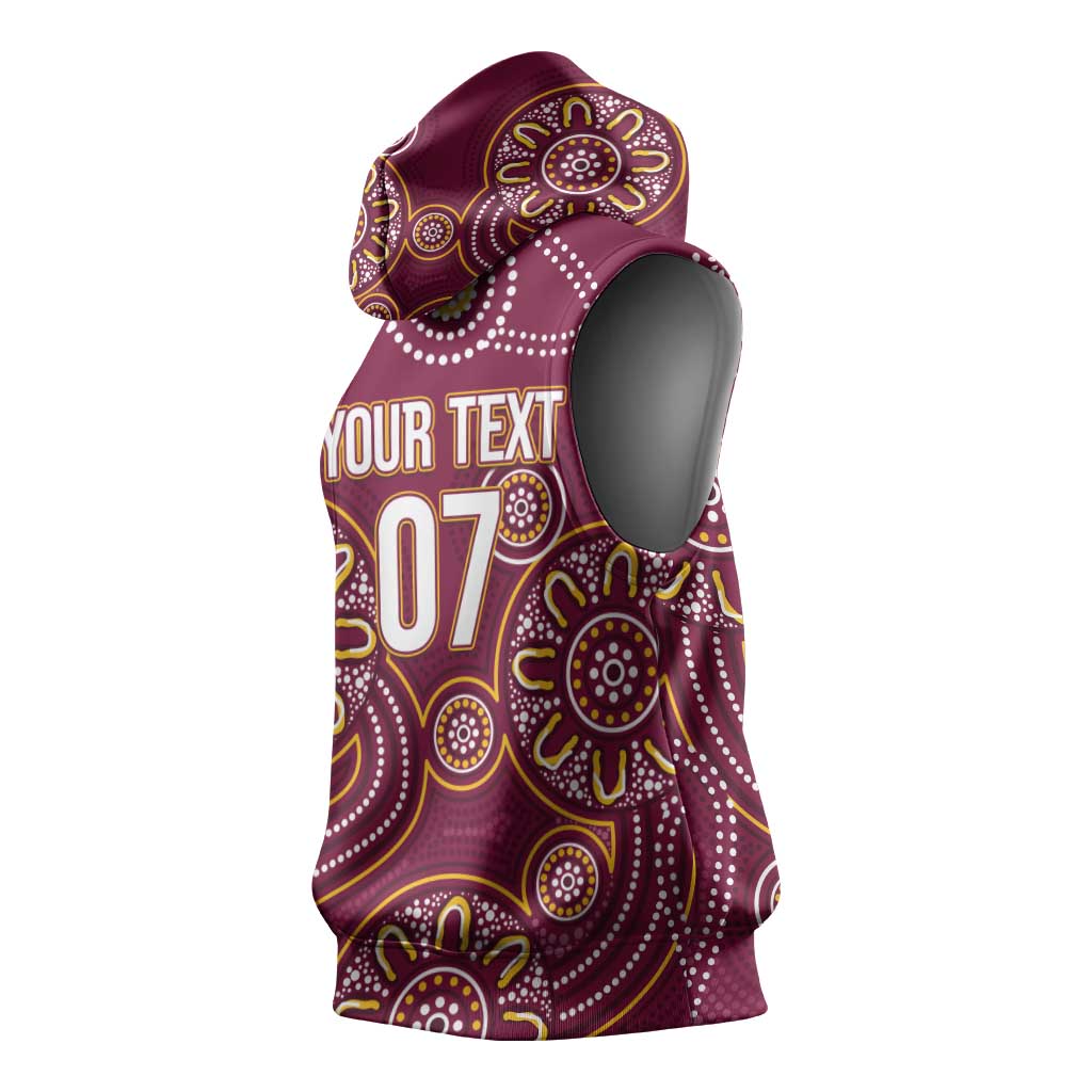Brisbane Rugby NRL Custom Indigenous Sleeveless Hoodie The Mighty Broncos - Aussie Hoodie