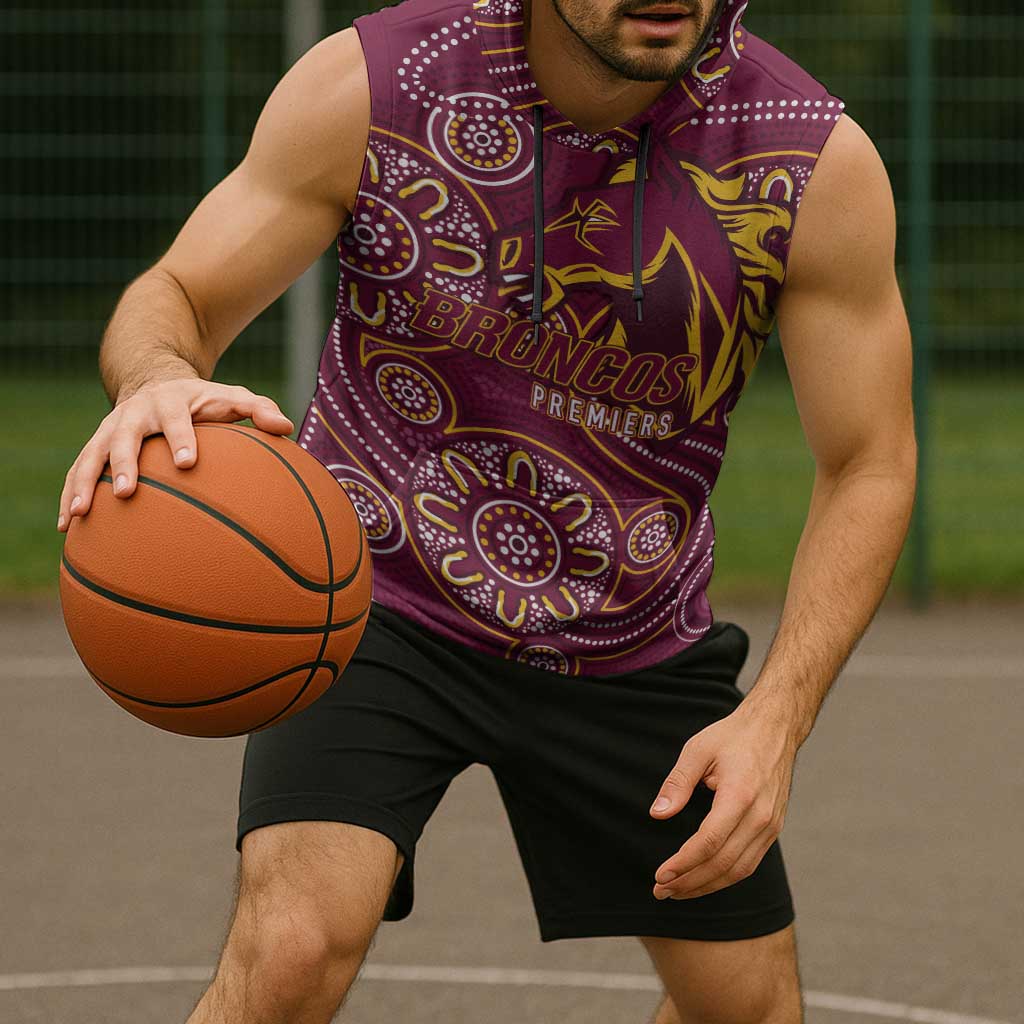Brisbane Rugby NRL Custom Indigenous Sleeveless Hoodie The Mighty Broncos - Aussie Hoodie