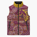Brisbane Rugby NRL Custom Indigenous Sleeveless Puffer Jacket The Mighty Broncos - Aussie Hoodie