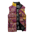 Brisbane Rugby NRL Custom Indigenous Sleeveless Puffer Jacket The Mighty Broncos - Aussie Hoodie