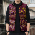 Brisbane Rugby NRL Custom Indigenous Sleeveless Puffer Jacket The Mighty Broncos - Aussie Hoodie