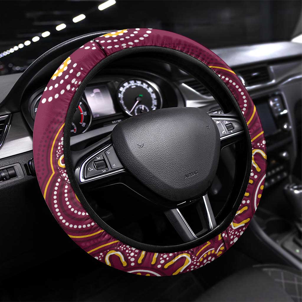 Brisbane Rugby NRL Indigenous Steering Wheel Cover The Mighty Broncos - Aussie Hoodie