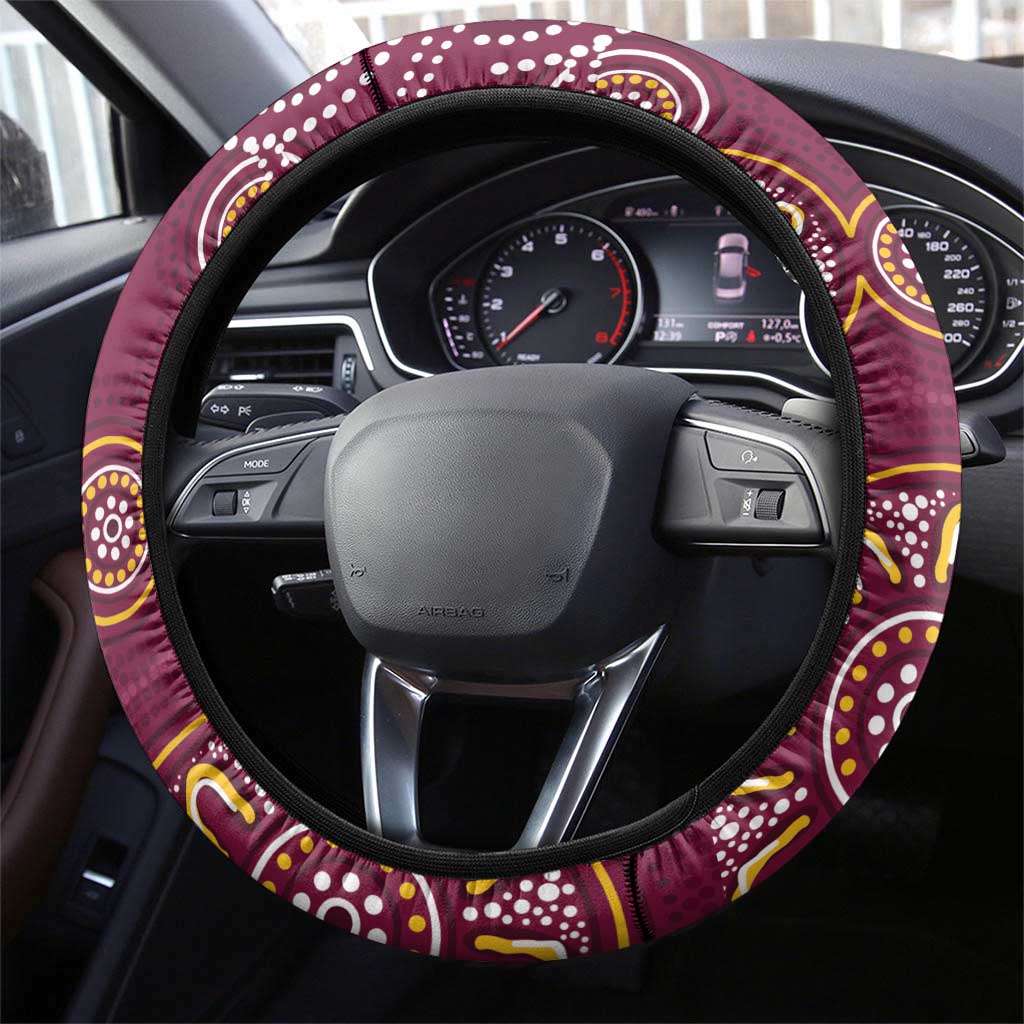 Brisbane Rugby NRL Indigenous Steering Wheel Cover The Mighty Broncos - Aussie Hoodie