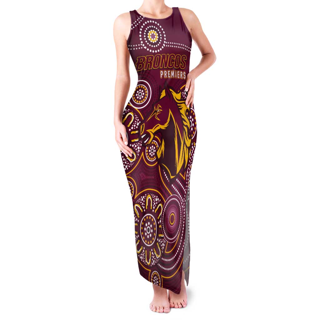 Brisbane Rugby NRL Custom Indigenous Tank Maxi Dress The Mighty Broncos - Aussie Hoodie